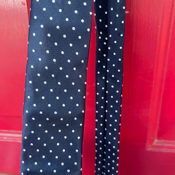 Brooks Brothers Fleece New Men's Navy Blue White Polka Dot Black Tie Formal - Picture 3 of 5